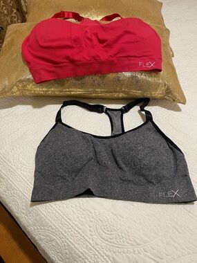 FLEX Women's Seamless Sports Bras - Red & Gray
